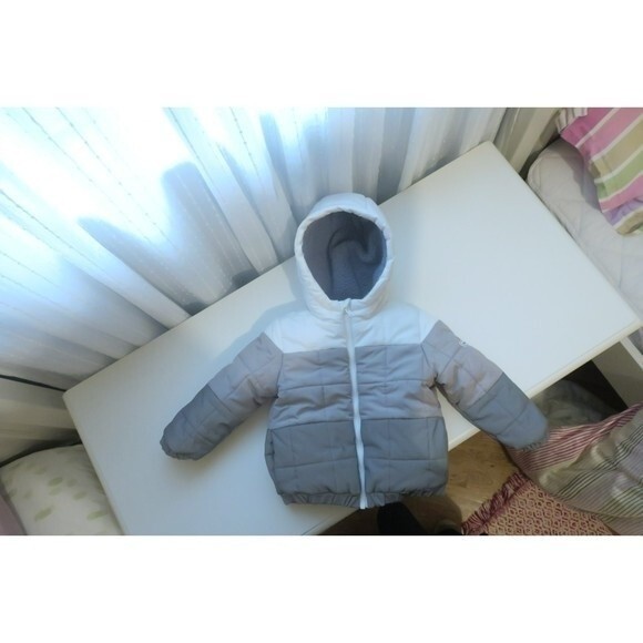 Monnalisa baby puffer jacket coat 12 ms grey sherpa winter designer warm cozy - Picture 7 of 16